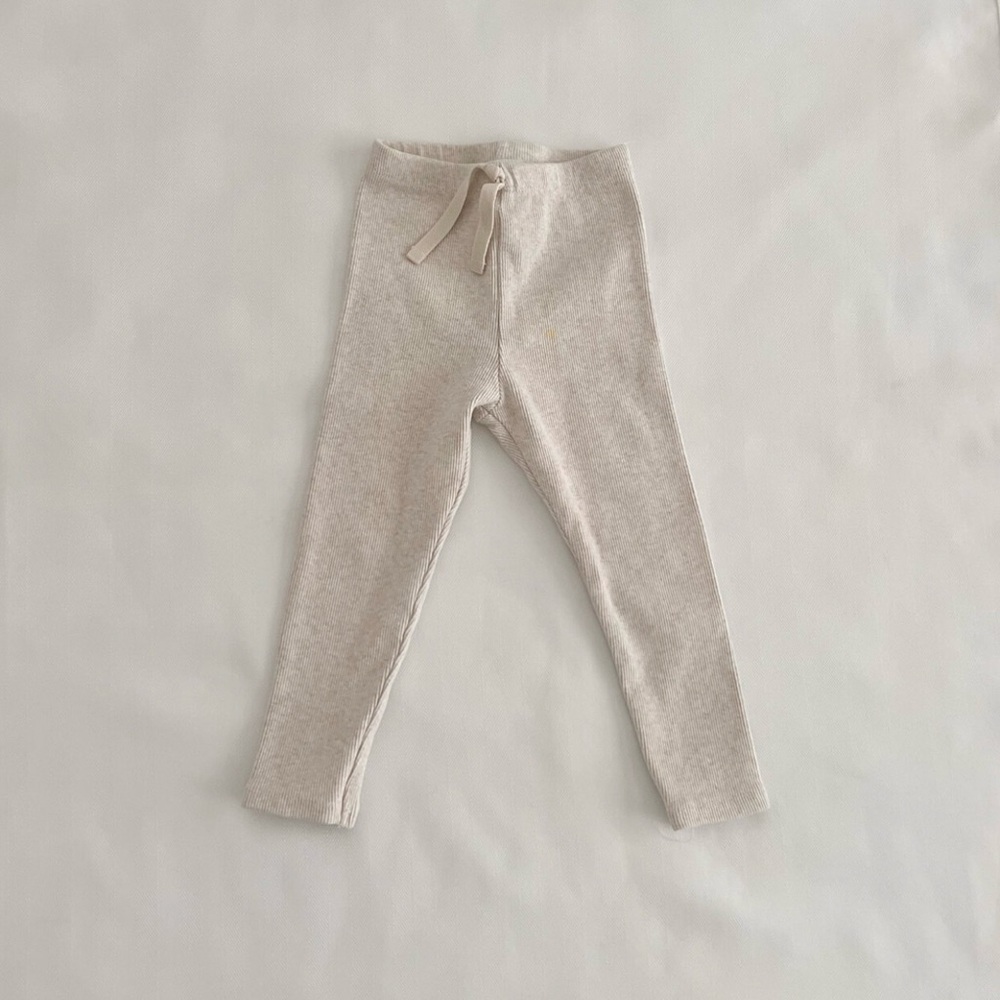 Zara Toddler Neutral Ribbed Basic Pants